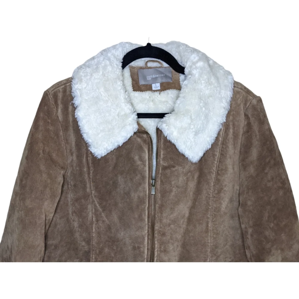Croft & Barrow Tan Sherpa-Lined Faux Suede Jacket 🤎 - Picture 6 of 8